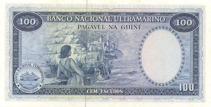 Back of Portuguese Guinea p45a: 100 Escudos from 1971