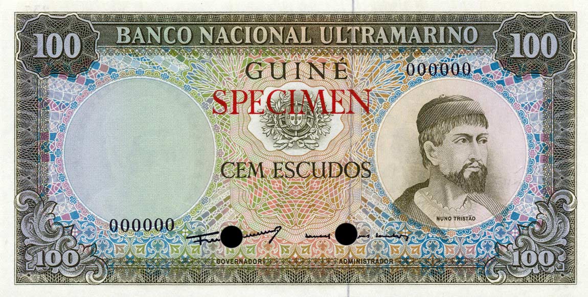 Front of Portuguese Guinea p45ct: 100 Escudos from 1971