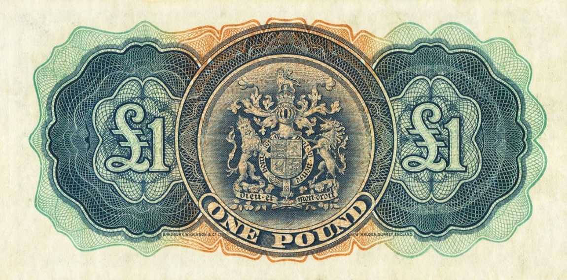 Back of Bermuda p11a: 1 Pound from 1937