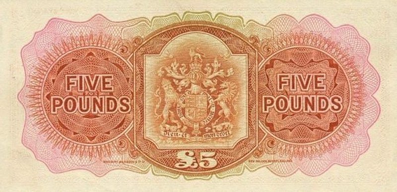 Back of Bermuda p12: 5 Pounds from 1941