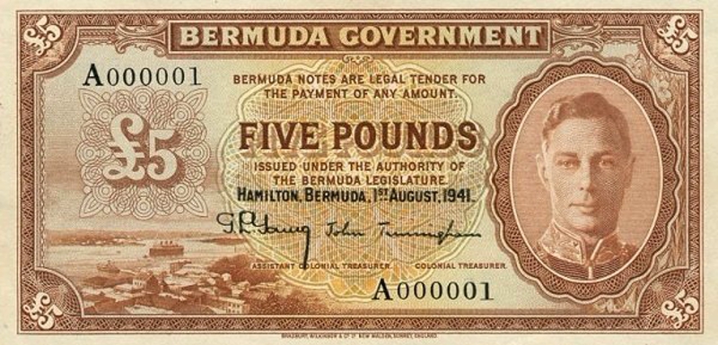 Front of Bermuda p12: 5 Pounds from 1941