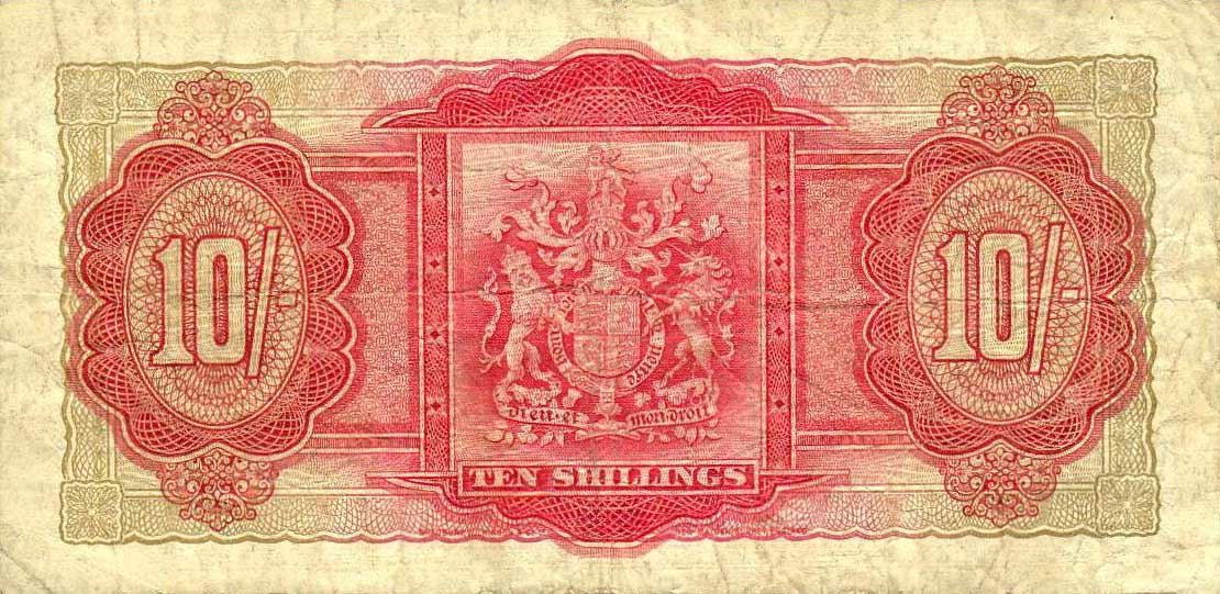 Back of Bermuda p15: 10 Shillings from 1947