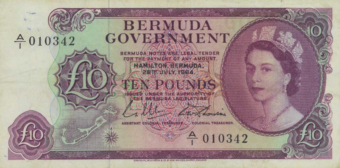 Front of Bermuda p22: 10 Pounds from 1964