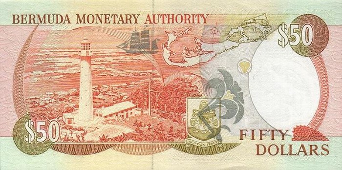 Back of Bermuda p38: 50 Dollars from 1989