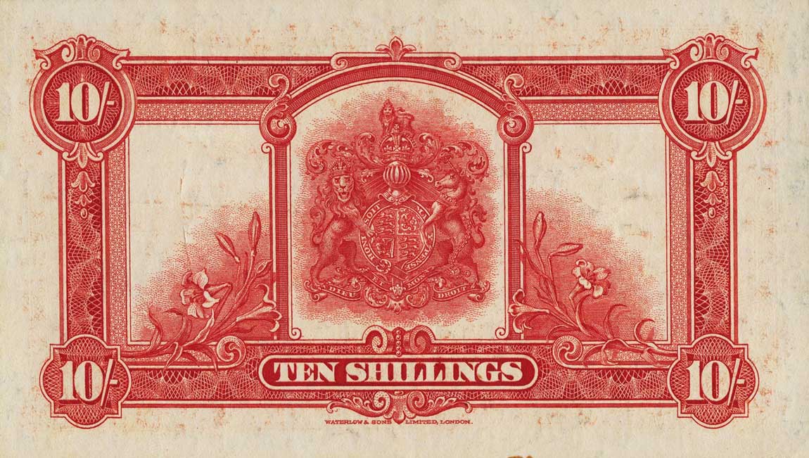 Back of Bermuda p4: 10 Shillings from 1927