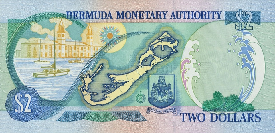 Back of Bermuda p50b: 2 Dollars from 2007