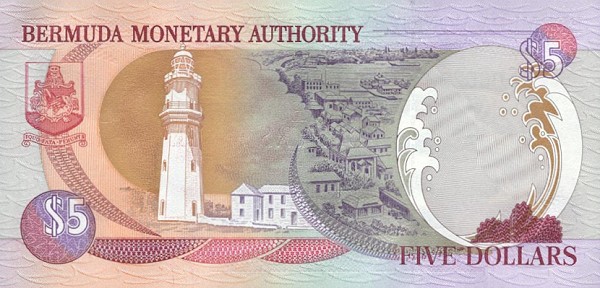 Back of Bermuda p51a: 5 Dollars from 2000