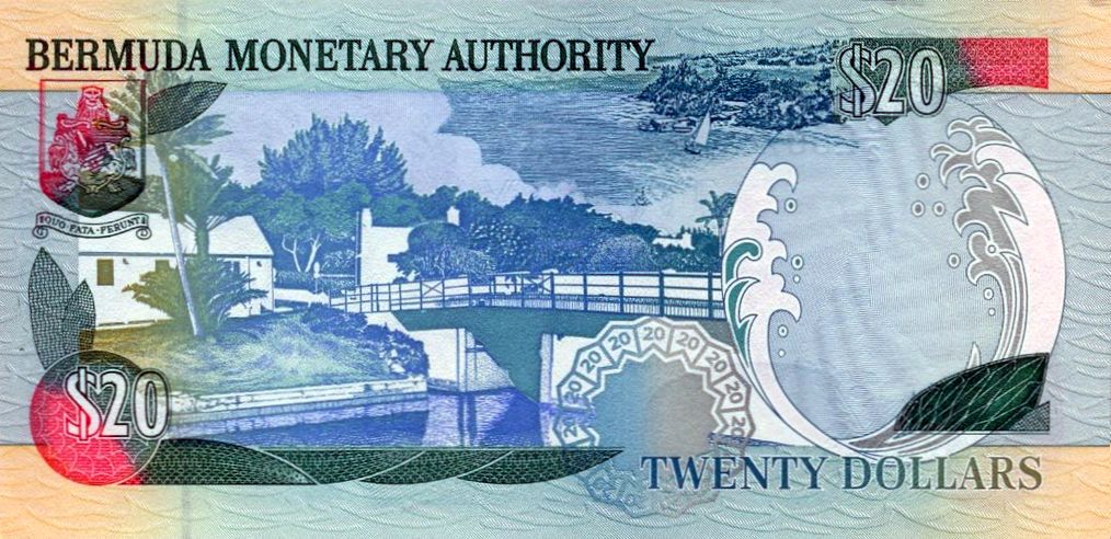 Back of Bermuda p53A: 20 Dollars from 2000