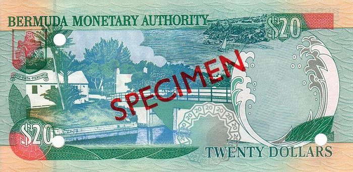 Back of Bermuda p53s: 20 Dollars from 2000