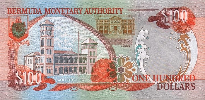 Back of Bermuda p55a: 100 Dollars from 2000