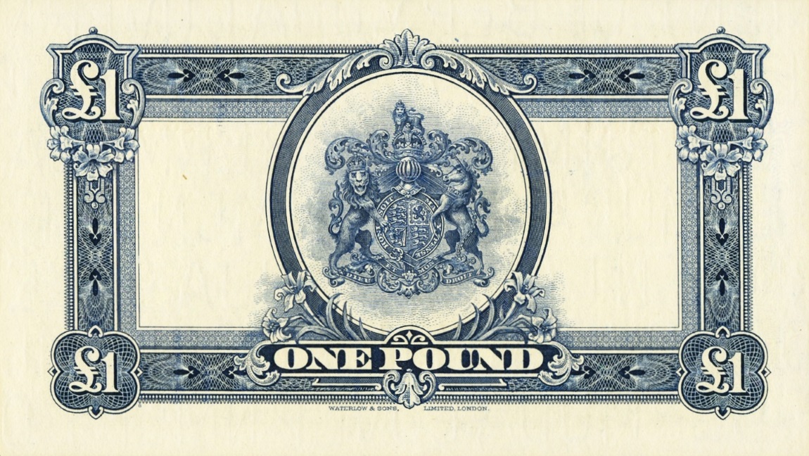 Back of Bermuda p5b: 1 Pound from 1927