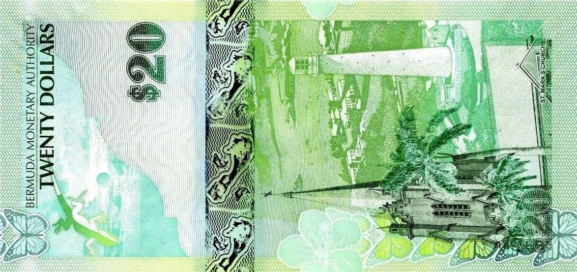 Back of Bermuda p60b: 20 Dollars from 2009