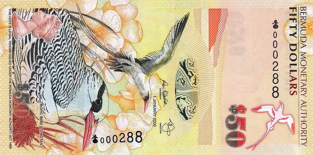 Front of Bermuda p61a: 50 Dollars from 2009