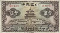 p74a from China: 1 Yuan from 1935