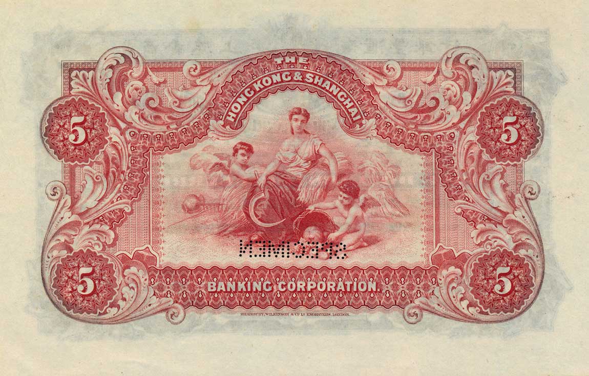 Back of China pS351s: 5 Dollars from 1900