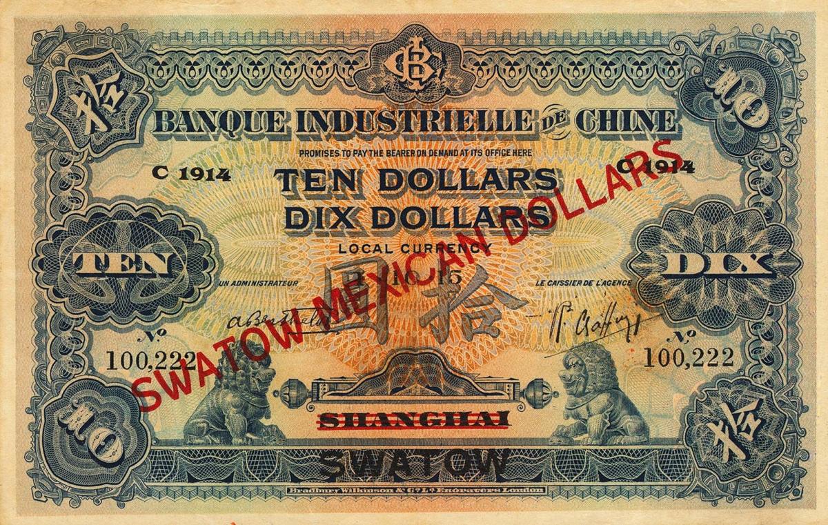 Front of China pS397Fa: 10 Dollars from 1915