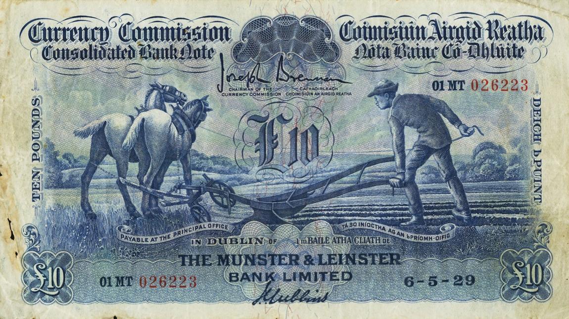 Front of Ireland, Republic of p22a: 10 Pounds from 1929