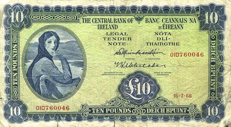 Front of Ireland, Republic of p66a: 10 Pounds from 1962