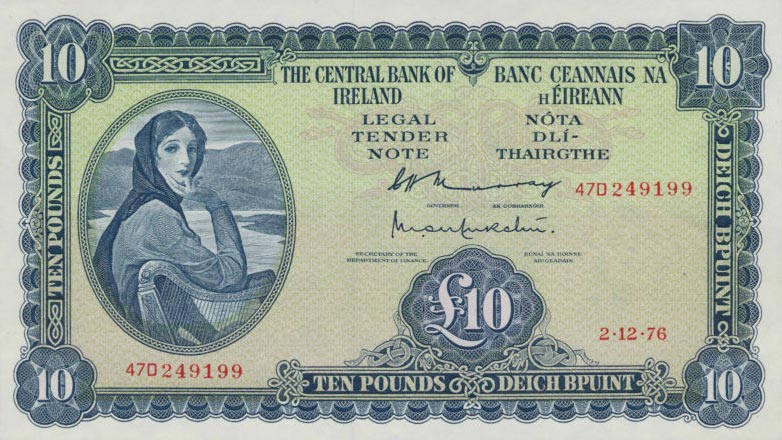 Front of Ireland, Republic of p66d: 10 Pounds from 1976