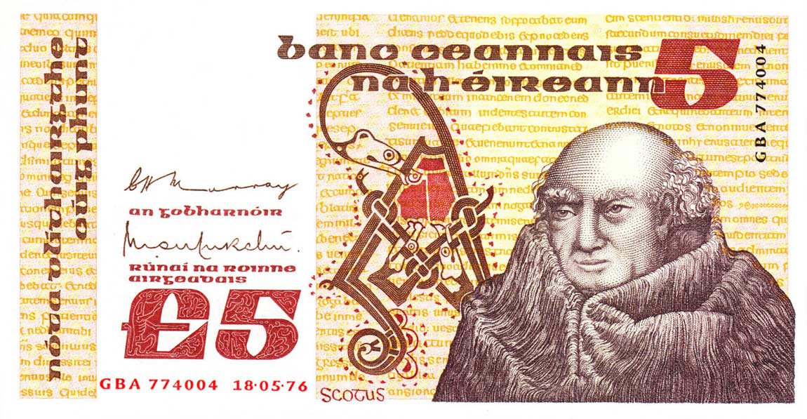 Front of Ireland, Republic of p71b: 5 Pounds from 1976