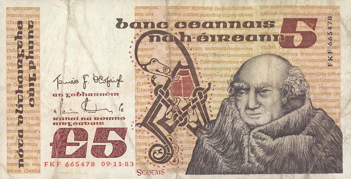 Front of Ireland, Republic of p71d: 5 Pounds from 1982