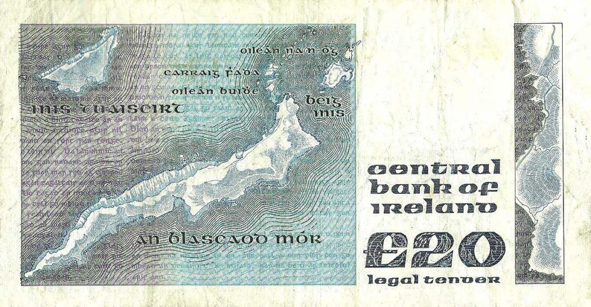 Back of Ireland, Republic of p73b: 20 Pounds from 1983