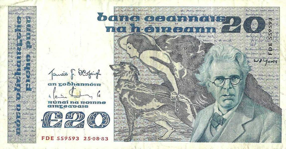 Front of Ireland, Republic of p73b: 20 Pounds from 1983