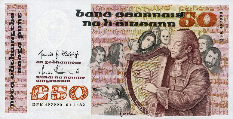 Front of Ireland, Republic of p74a: 50 Pounds from 1982