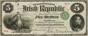 pS101 from Ireland, Republic of: 5 Dollars from 1866 pS101 from Ireland, Republic of: 5 Dollars from 1866