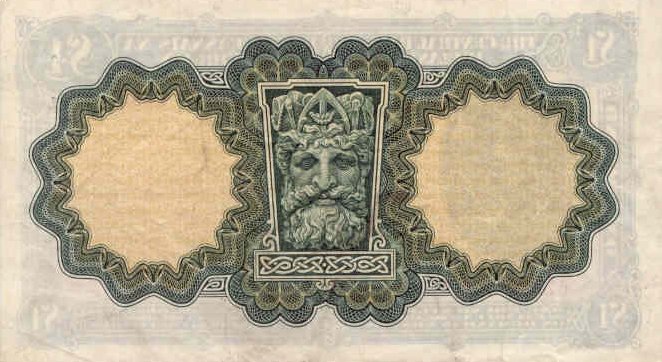 Back of Ireland, Republic of p2D: 1 Pound from 1943
