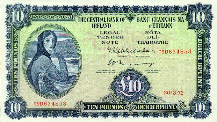 Front of Ireland, Republic of p66c: 10 Pounds from 1962
