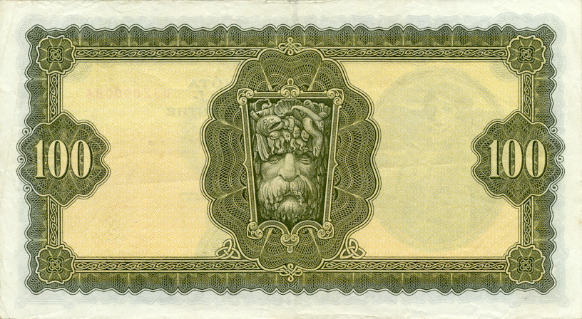 Back of Ireland, Republic of p69b: 100 Pounds from 1970