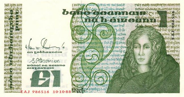 Front of Ireland, Republic of p70d: 1 Pound from 1988