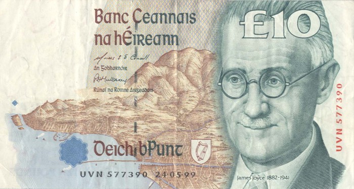 Front of Ireland, Republic of p76b: 10 Pounds from 1995
