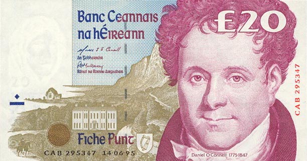 Front of Ireland, Republic of p77b: 20 Pounds from 1995