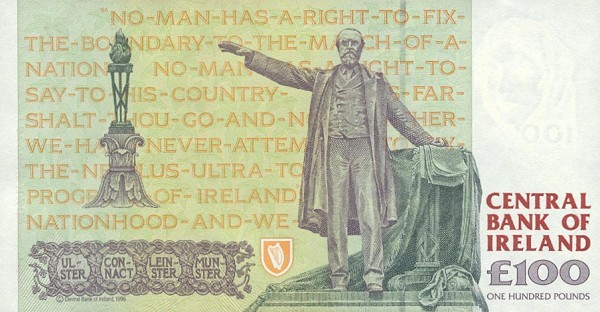 Back of Ireland, Republic of p79a: 100 Pounds from 1996