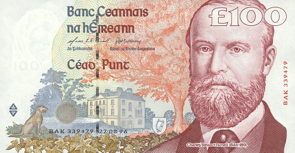 Front of Ireland, Republic of p79a: 100 Pounds from 1996