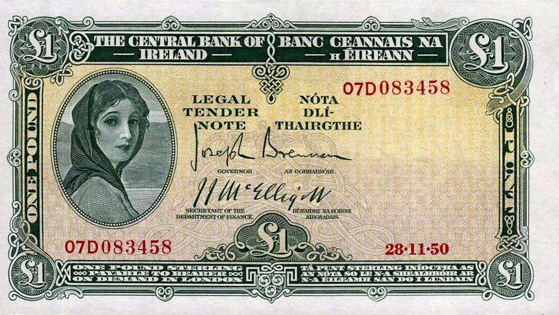 Front of Ireland, Republic of p57b1: 1 Pound from 1945