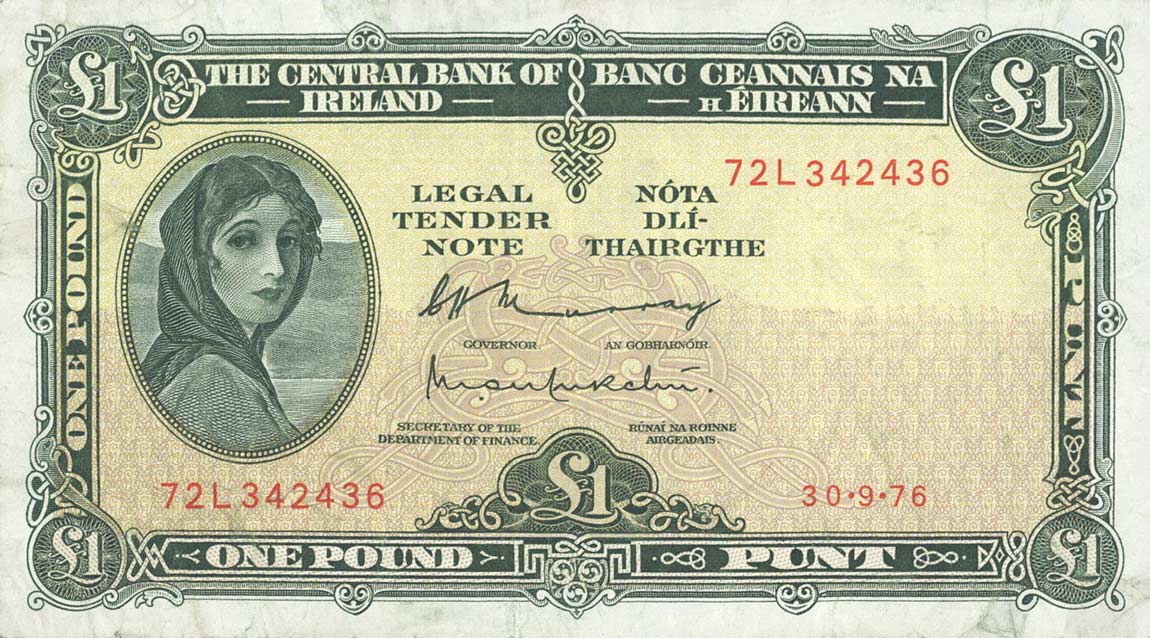 Front of Ireland, Republic of p64d: 1 Pound from 1976