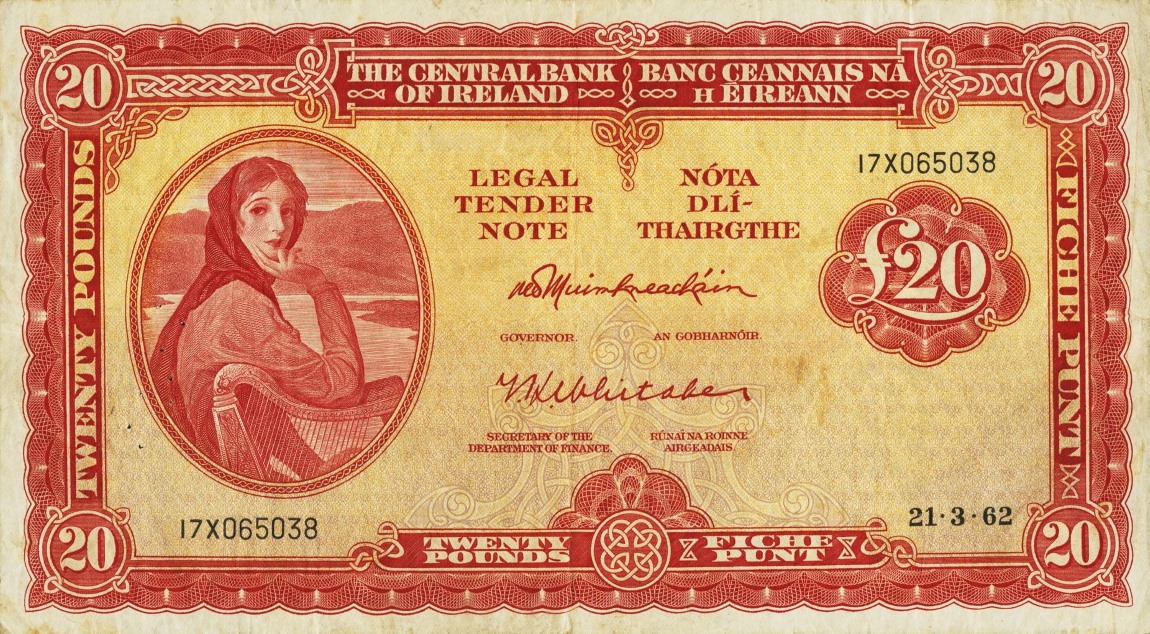 Front of Ireland, Republic of p67a: 20 Pounds from 1961