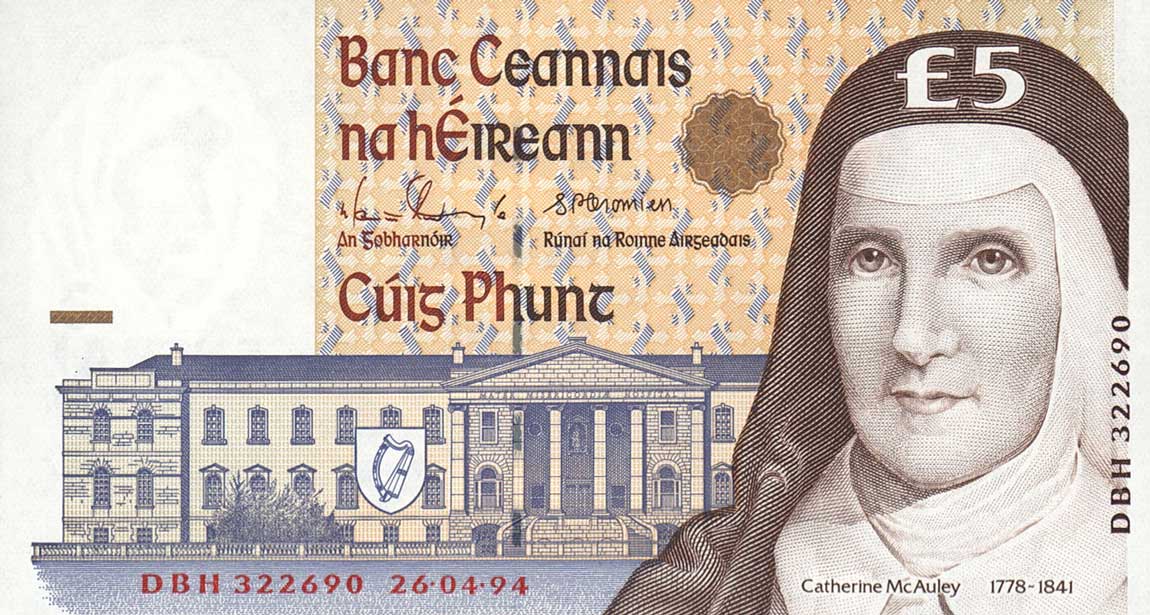 Front of Ireland, Republic of p75a: 5 Pounds from 1994