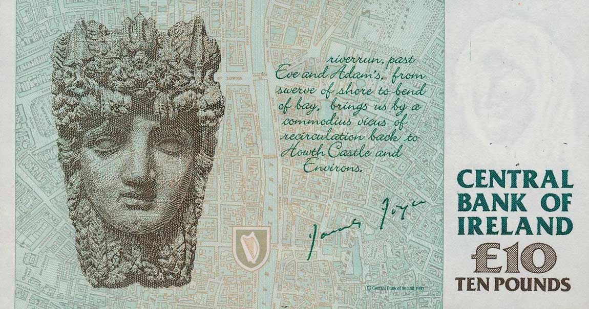 Back of Ireland, Republic of p76a: 10 Pounds from 1993