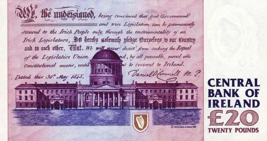 Back of Ireland, Republic of p77r1: 20 Pounds from 1992
