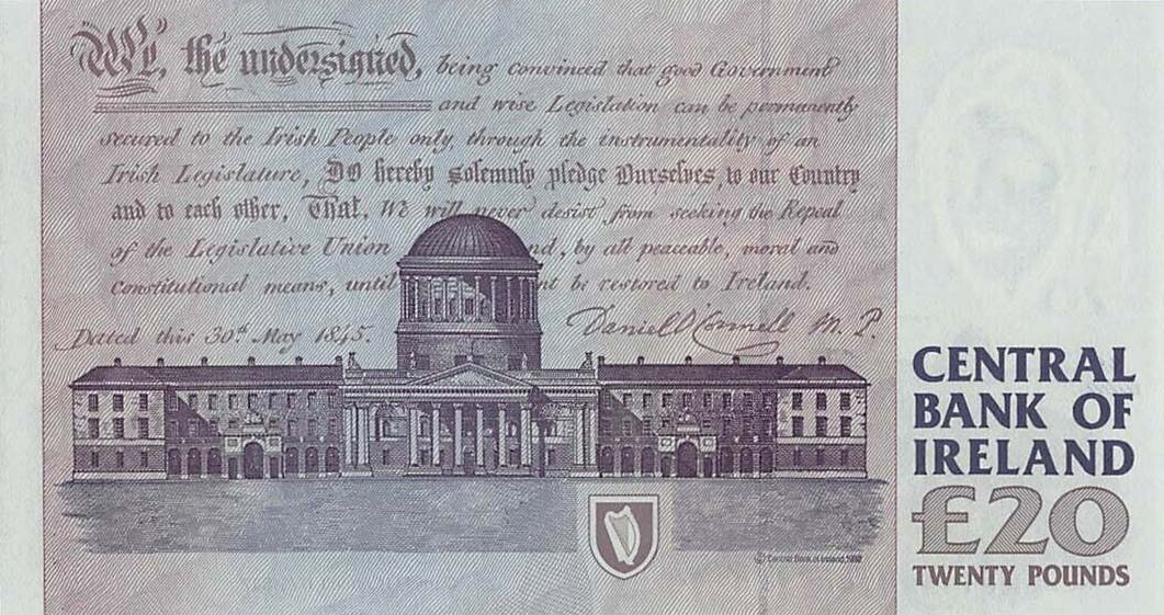 Back of Ireland, Republic of p77r5: 20 Pounds from 1995