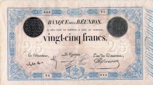 p15 from Reunion: 25 Francs from 1876