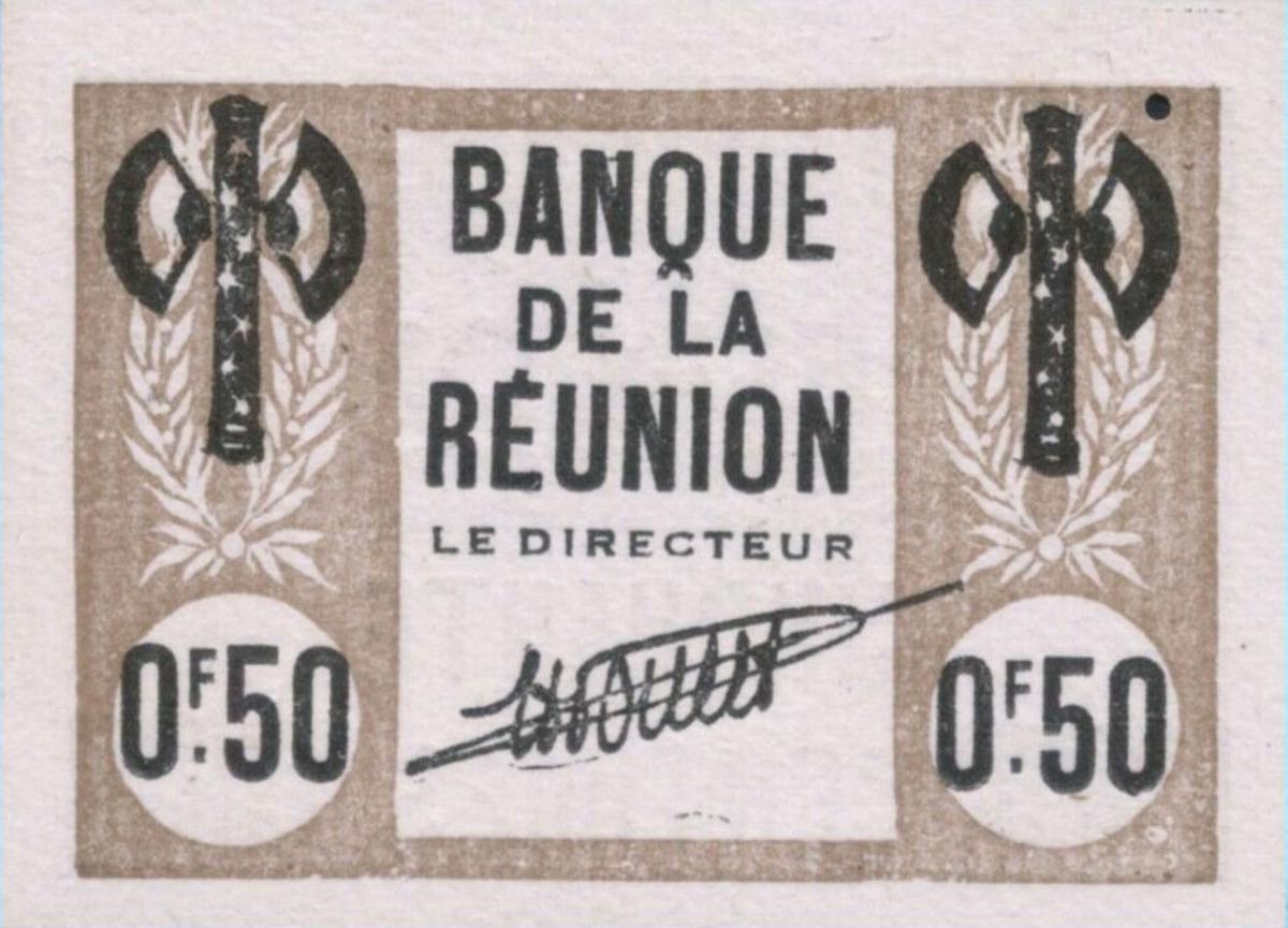 Front of Reunion p30: 50 Centimes from 1942