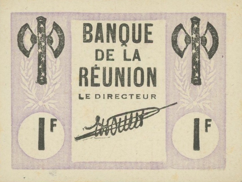 Front of Reunion p31: 1 Franc from 1942