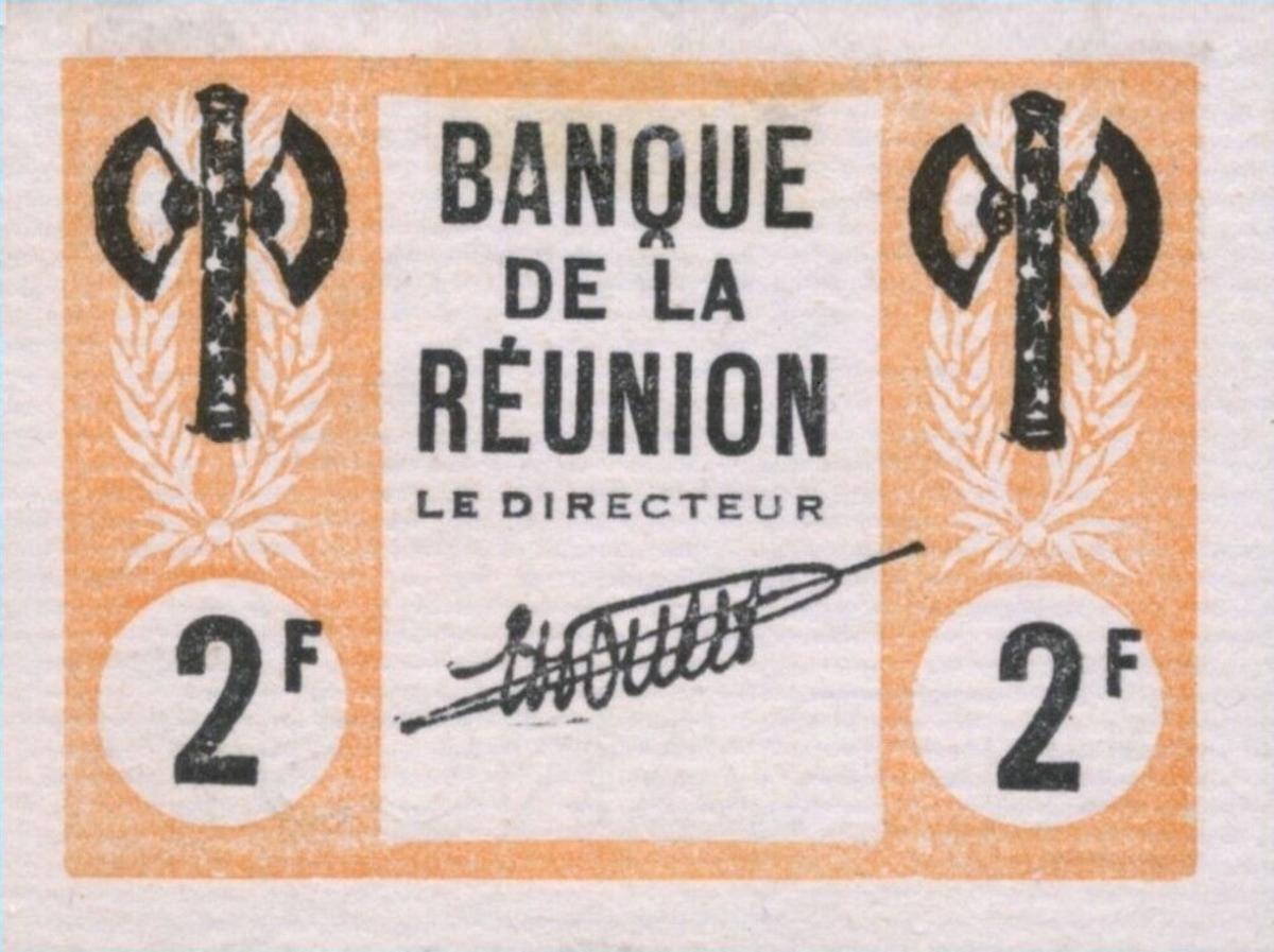 Front of Reunion p32: 2 Francs from 1942