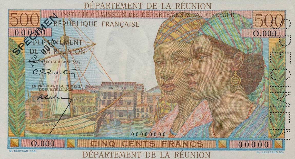 Front of Reunion p51s: 500 Francs from 1964