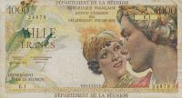 p52a from Reunion: 1000 Francs from 1964